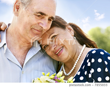 Happy old couple outdoor. 7855033