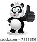Panda mascot with Thumbs up gesture Panda mascot with Thumbs up gesture 7855656