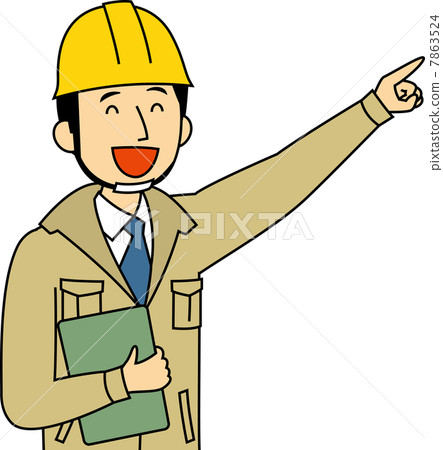 現場監督微笑指示 7863524