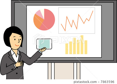 做介紹的一個女性商人 7863596