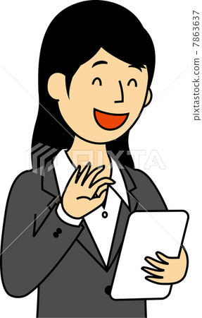 Waving hands on tablet terminal OL Waving hands on tablet terminal OL 7863637
