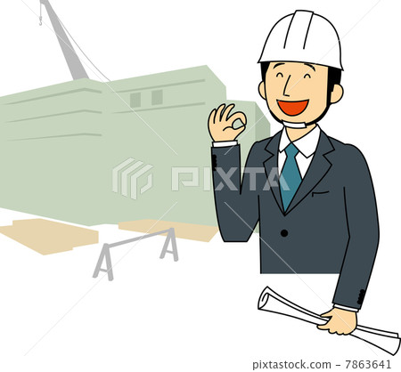 On-site supervision giving an OK sign at the construction site On-site supervision giving an OK sign at the construction site 7863641