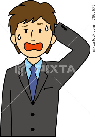 Twenty salaried worker who is troubled sweating - Stock Illustration ...