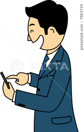A businessman operating a smartphone 7863734