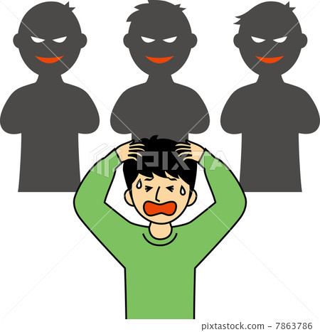 遭受脅迫的男性小學學生 遭受脅迫的男性小學學生 7863786
