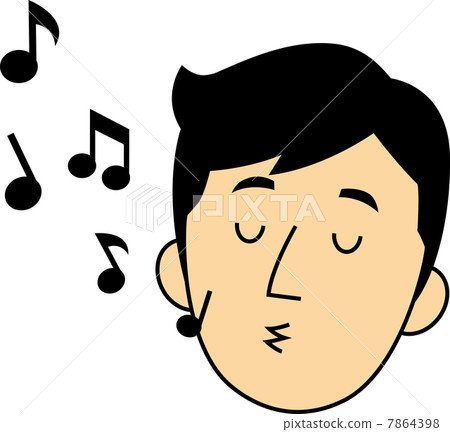 Male face in 30s whistling 7864398