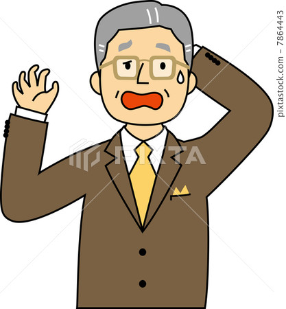 A salaried worker in his 60's troubled sweating 7864443