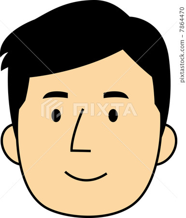 Male face in forty smile - Stock Illustration [7864470] - PIXTA