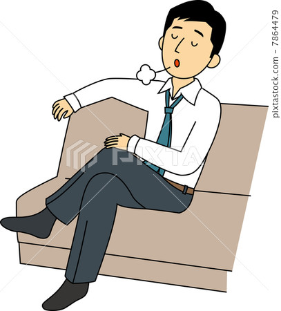 A businessman who takes a break on the sofa A businessman who takes a break on the sofa 7864479