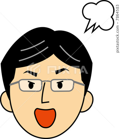 The face of a 40-year-old office worker getting angry 7864583