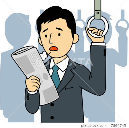 A salaryman tired from crowded train 7864745