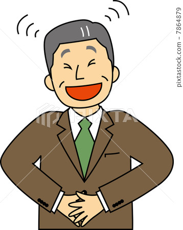 A 60-year-old company executive who laughs at a company A 60-year-old company executive who laughs at a company 7864879