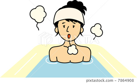 放鬆在浴缸的婦女 7864908