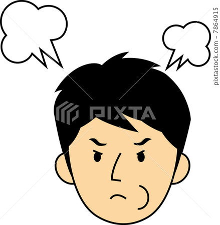 Face of teenage boys junior high school got angry 7864915