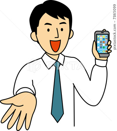 A businessman explaining using a smartphone 7865099