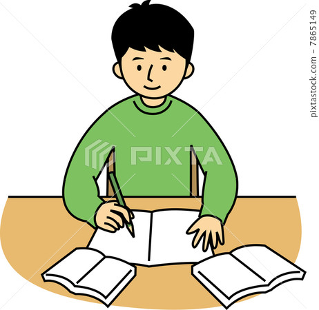 Teenage boys studying for junior high school students 7865149