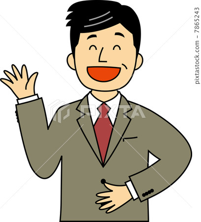 A 50-year-old office worker who laughs loud 7865243