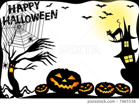 Halloween frame white - Stock Illustration [7865536] - PIXTA