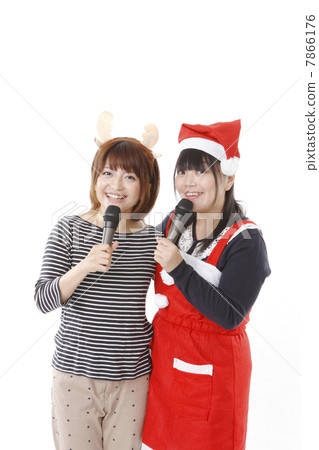 A young woman exciting with karaoke 7866176