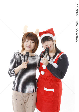 A young woman exciting with karaoke 7866177