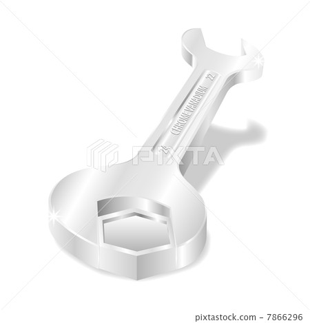 Wrench and nut. Vector illustration Wrench and nut. Vector illustration 7866296
