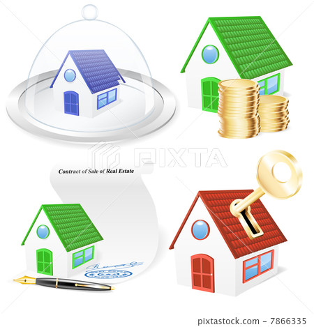3D Real Estate Business Icon Set 3D Real Estate Business Icon Set 7866335