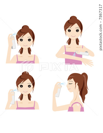 A woman using a spray 7867317