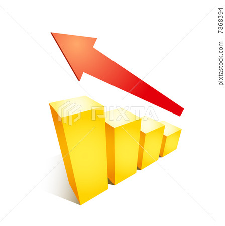 Business success growth graph chart illustration with arrow and 7868394