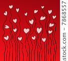 valentine day vector background, hearts on red 7868557