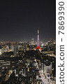 Night view of Tokyo viewed from the trade center building 7869390