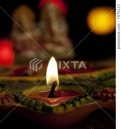 Close-up of a diya Close-up of a diya 7870121