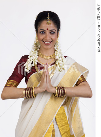 South Indian woman greeting South Indian woman greeting 7873467