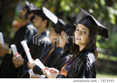 College students at graduation ceremony  7873545