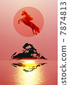 Horse age (Running horses and Mt. Fuji · Red) 7874813