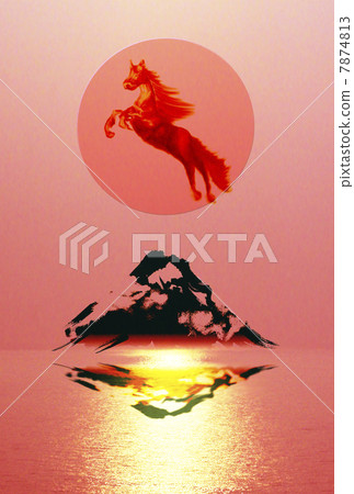 馬年齡(奔馬和富士山·紅色) 馬年齡(奔馬和富士山·紅色) 7874813