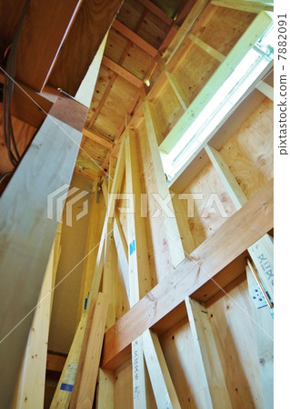 Strong reinforcement · wooden shaft assembly method (conventional construction method) brushing · vertical position drawing 7882091