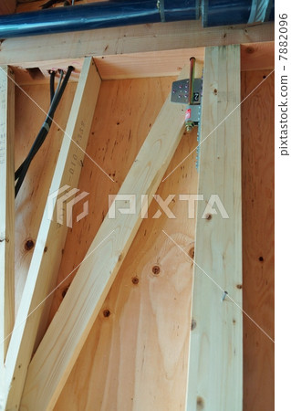 Brace-resistant reinforcement · wooden shaft assembly method (conventional construction method) brace · upper vertical position 7882096