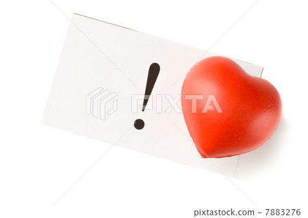 Exclamation point and heart on white 7883276