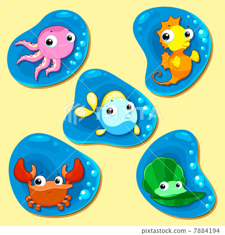 Happy sea family. Happy sea family. 7884194
