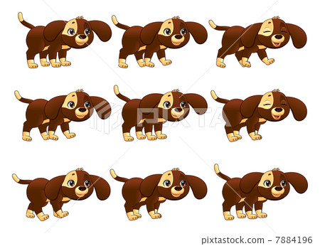 Dog walking animation. Dog walking animation. 7884196