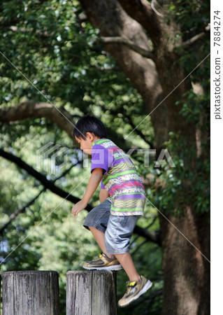 A boy playing in a park 7884274