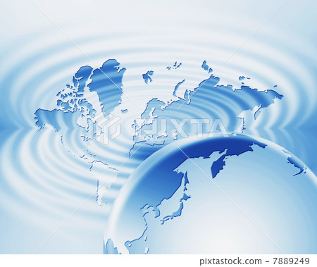 Expanding world map and the earth - Stock Illustration [7889249] - PIXTA