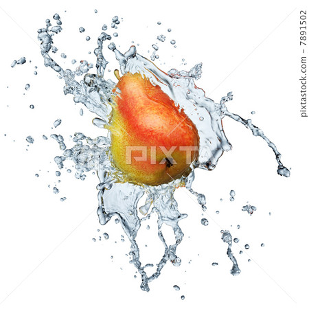 Juicy pear on a white background 7891502