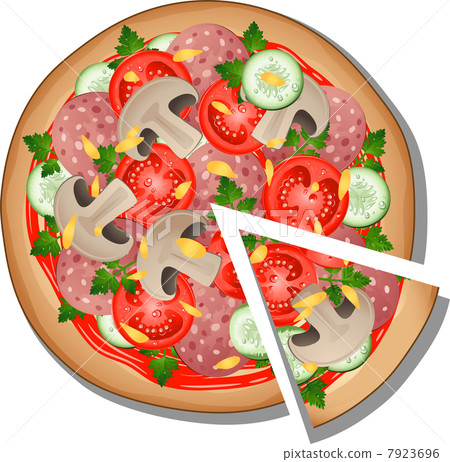 Pizza over white 7923696