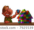 Kid with toy house 7925539