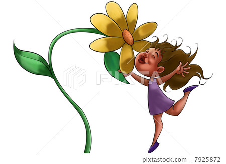 the girl and flower the girl and flower 7925872