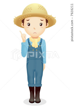 Male illustration of a straw hat 7928211