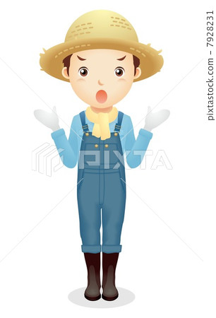 草帽的男性例證 7928231