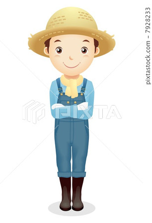 草帽的男性例證 7928233