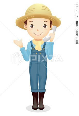 Male illustration of a straw hat Male illustration of a straw hat 7928274